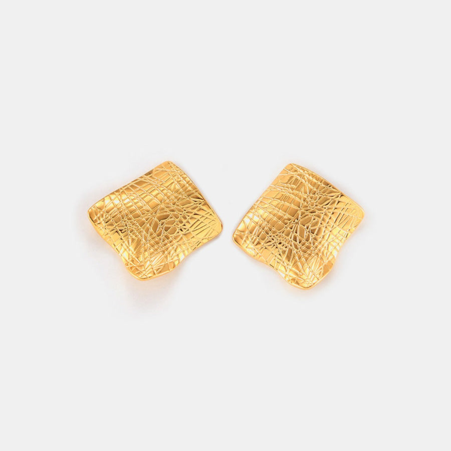 Textured Titanium Steel Stud Earrings Apparel and Accessories