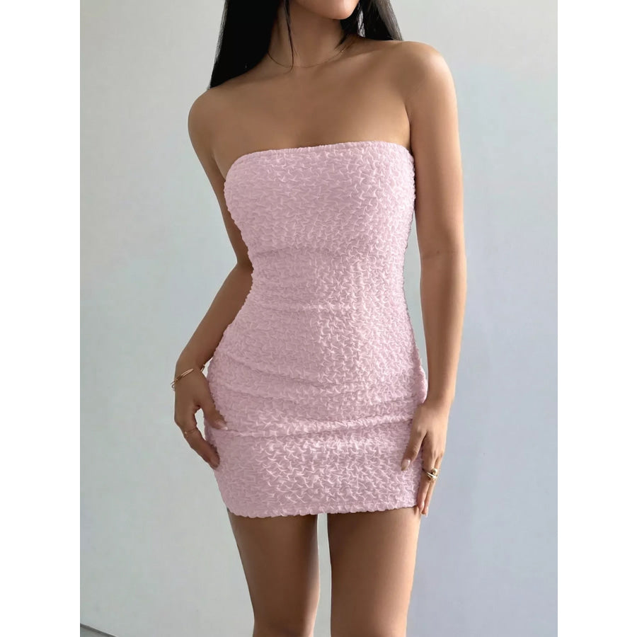 Textured Tube Bodycon Mini Dress Apparel and Accessories