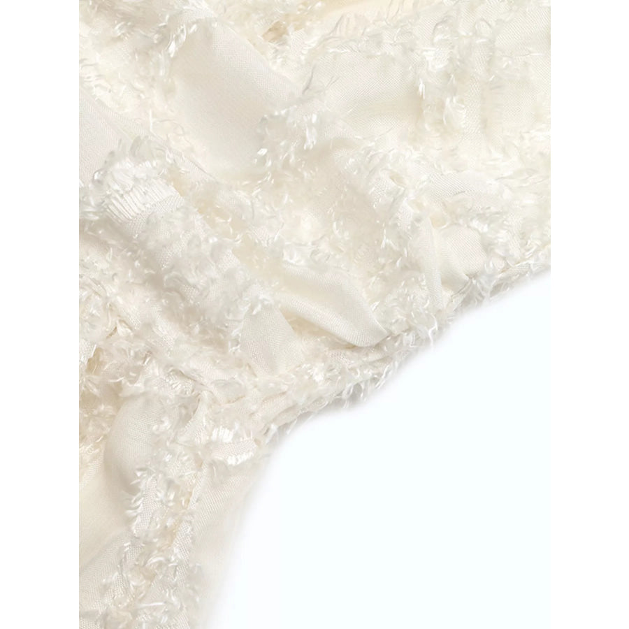 Textured V-Neck Mini Dress Apparel and Accessories