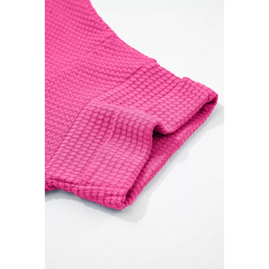 Textured Waffle Knit V-Neck T-Shirt Apparel and Accessories