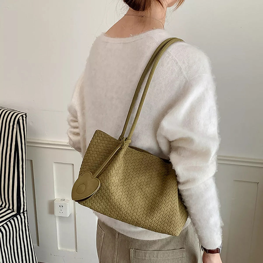 Textured Woven Shoulder Bag Apparel and Accessories