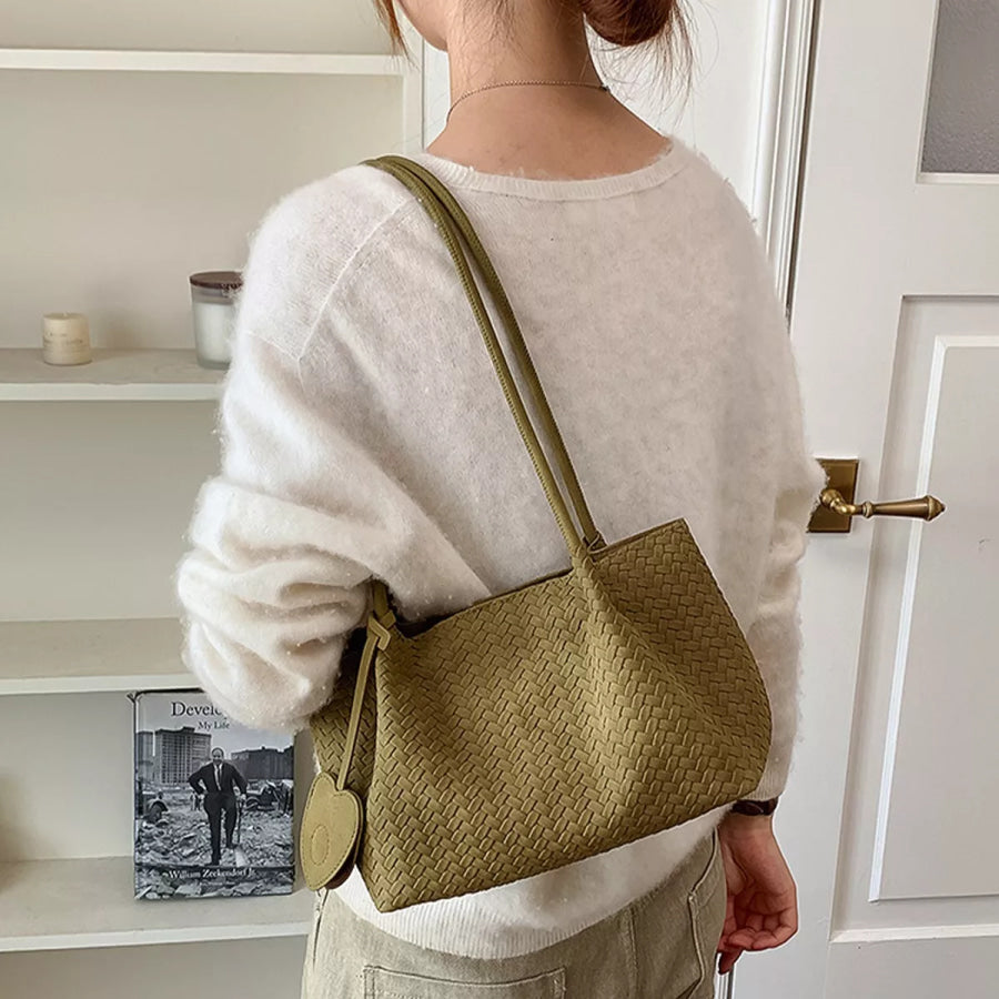 Textured Woven Shoulder Bag Apparel and Accessories