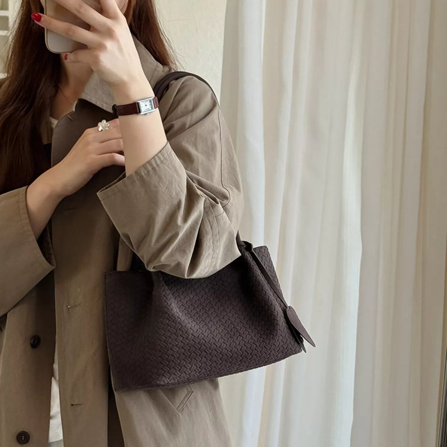 Textured Woven Shoulder Bag Apparel and Accessories