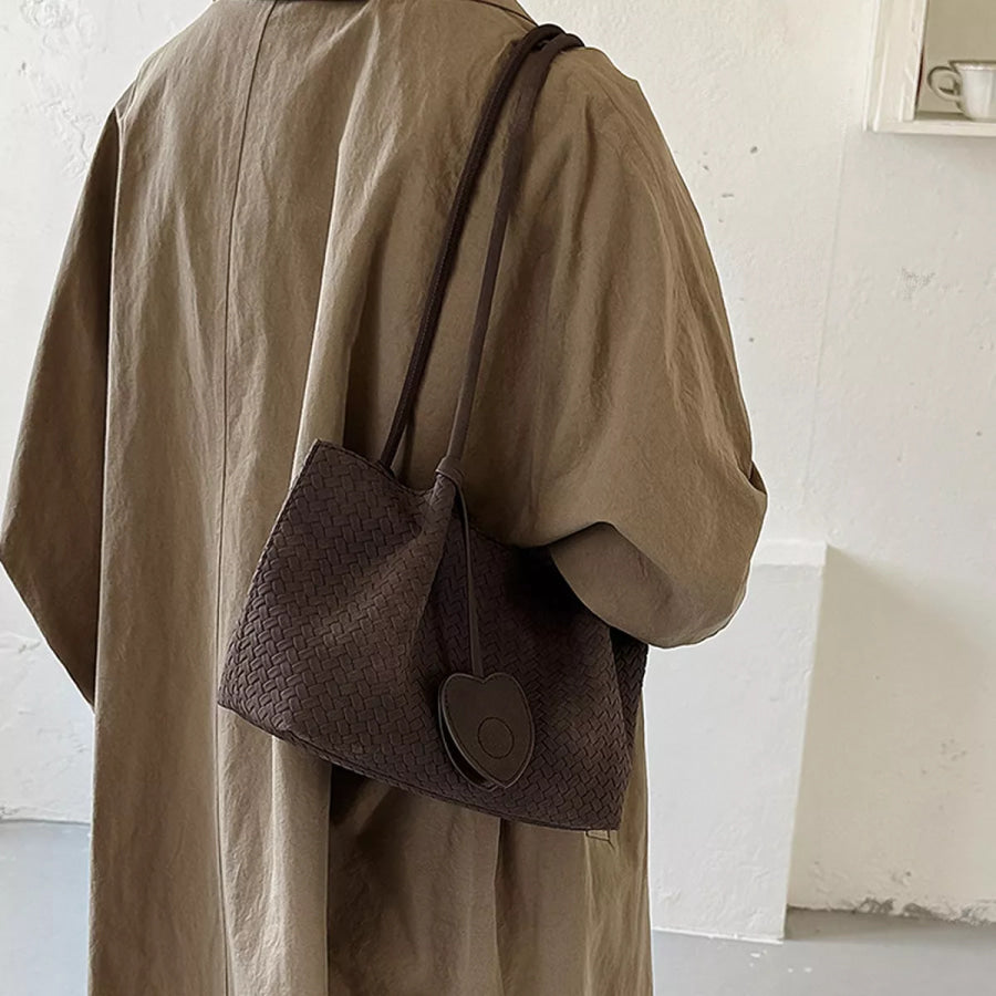 Textured Woven Shoulder Bag Apparel and Accessories