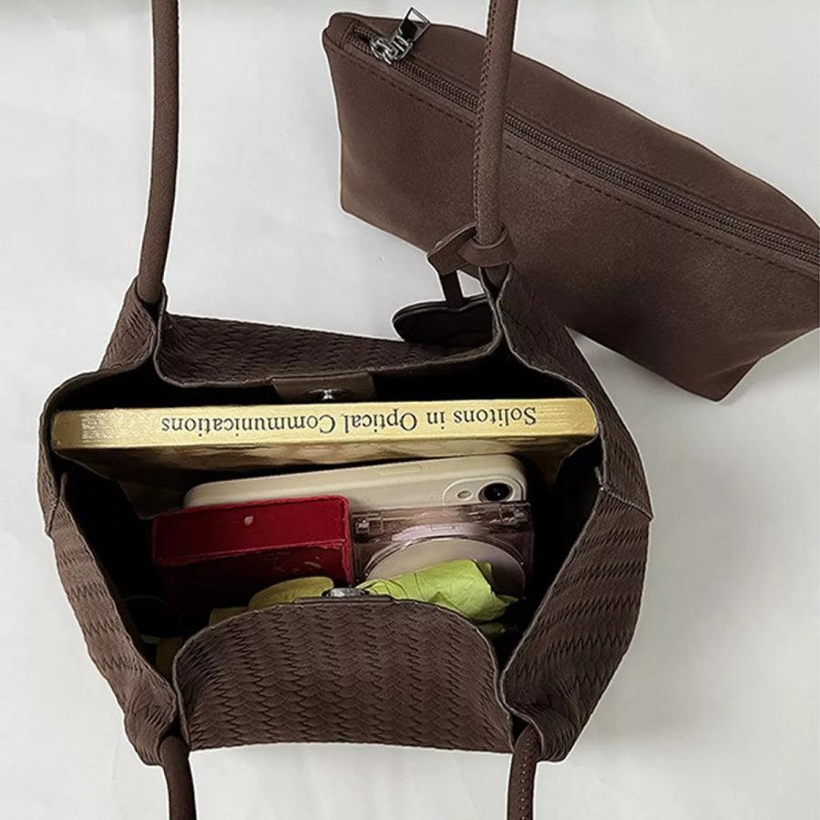 Textured Woven Shoulder Bag Apparel and Accessories