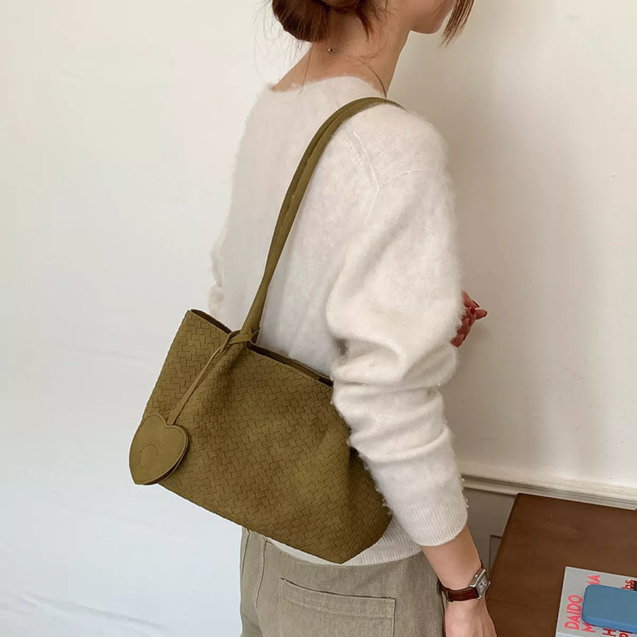 Textured Woven Shoulder Bag Apparel and Accessories