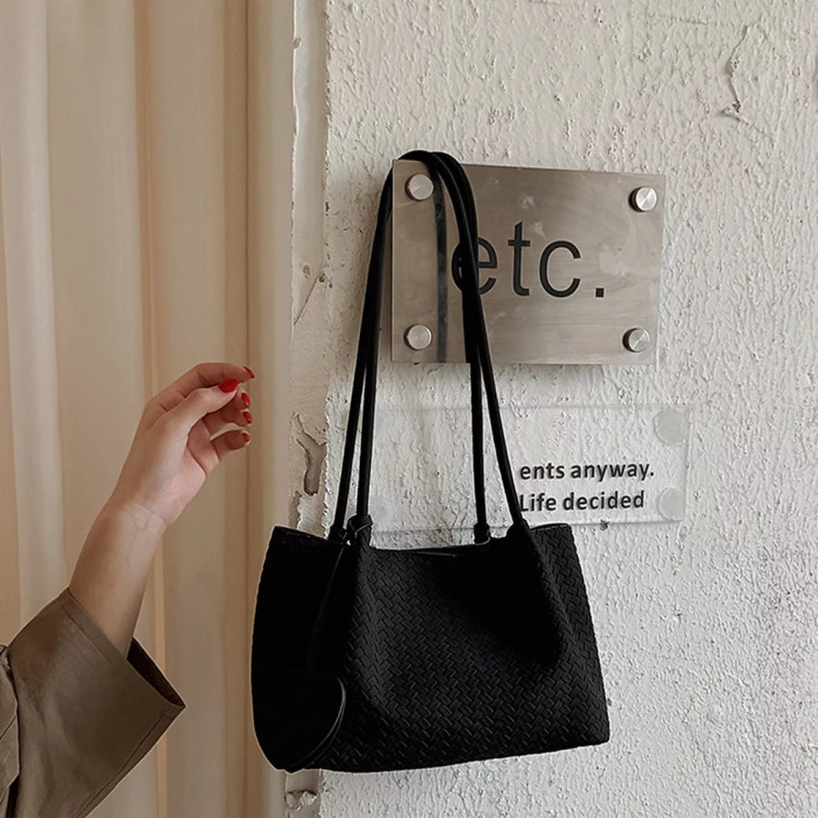 Textured Woven Shoulder Bag Apparel and Accessories