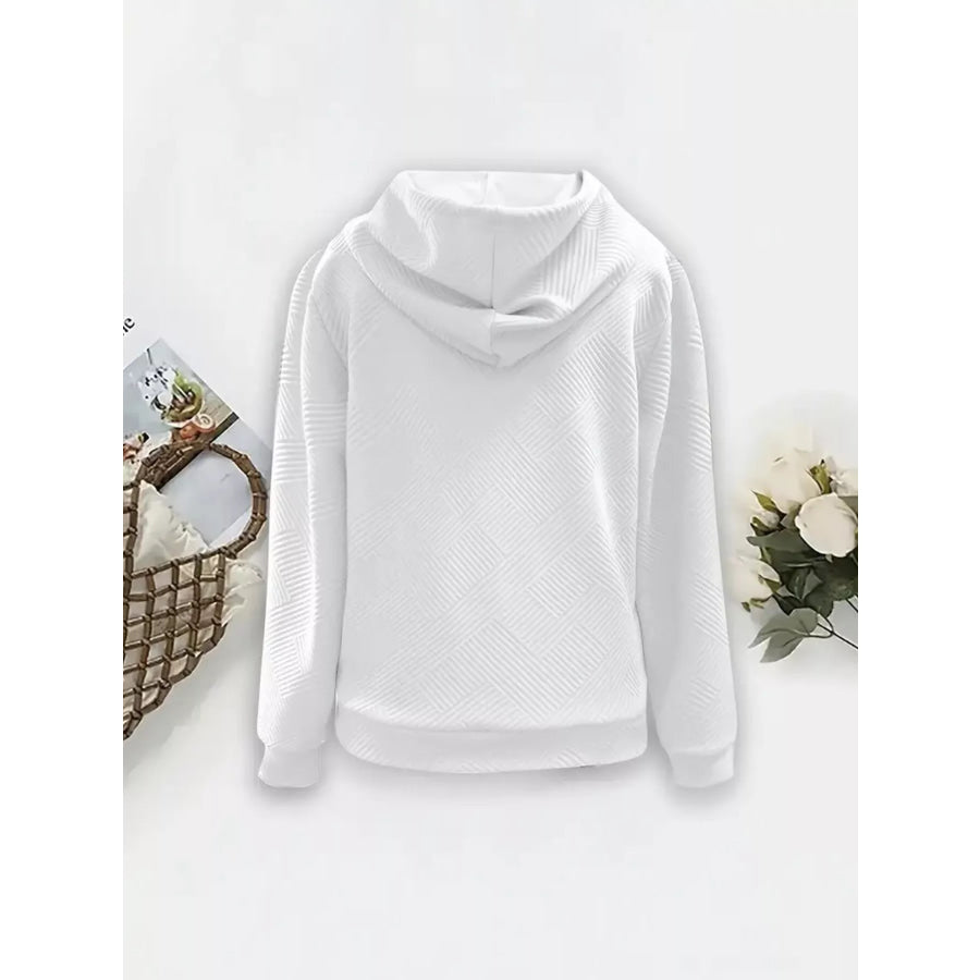 Textured Zip-Up Hooded Jacket Apparel and Accessories