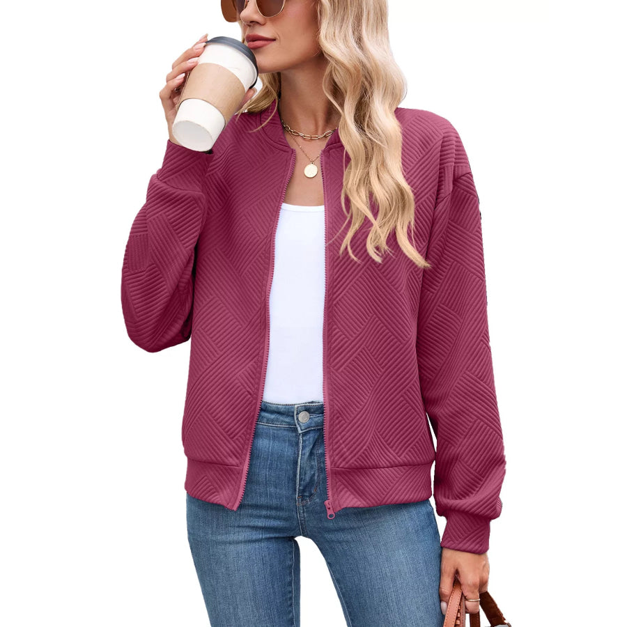 Textured Zip Up Jacket Apparel and Accessories