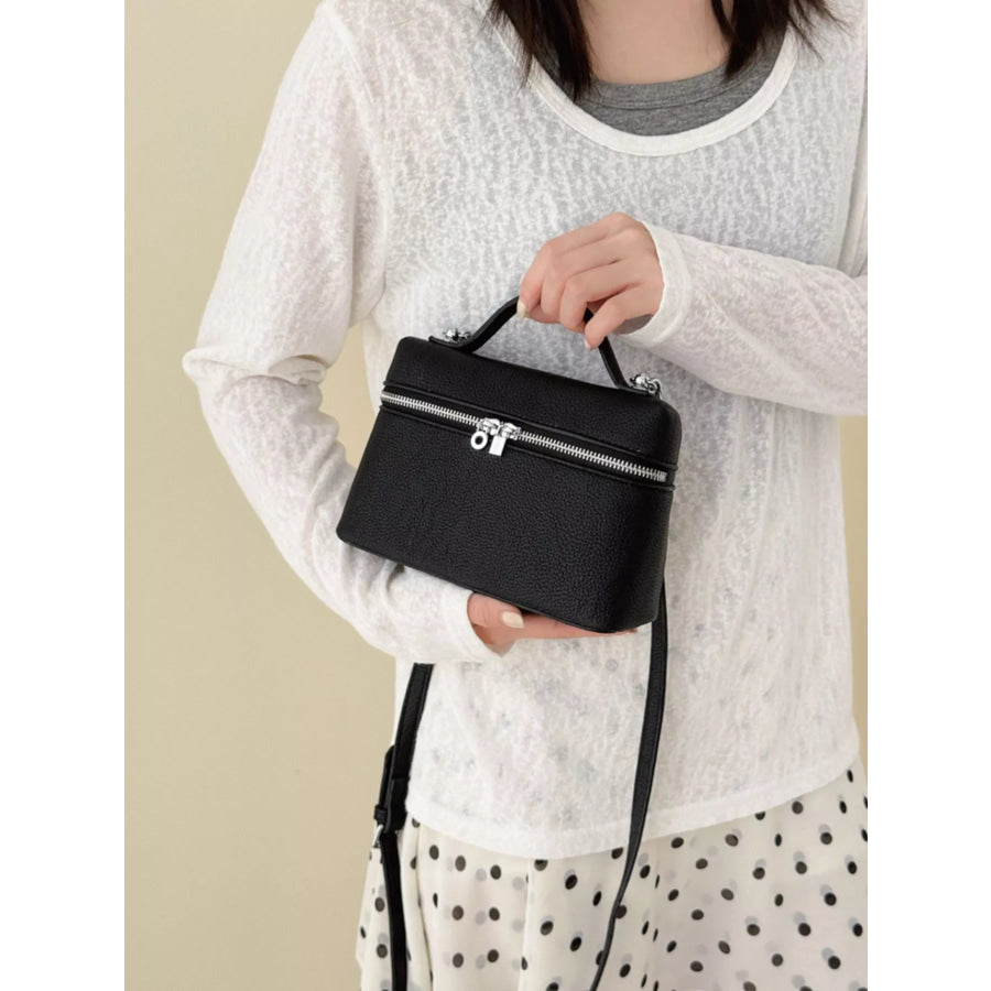 Textured Zipper Crossbody Bag Apparel and Accessories