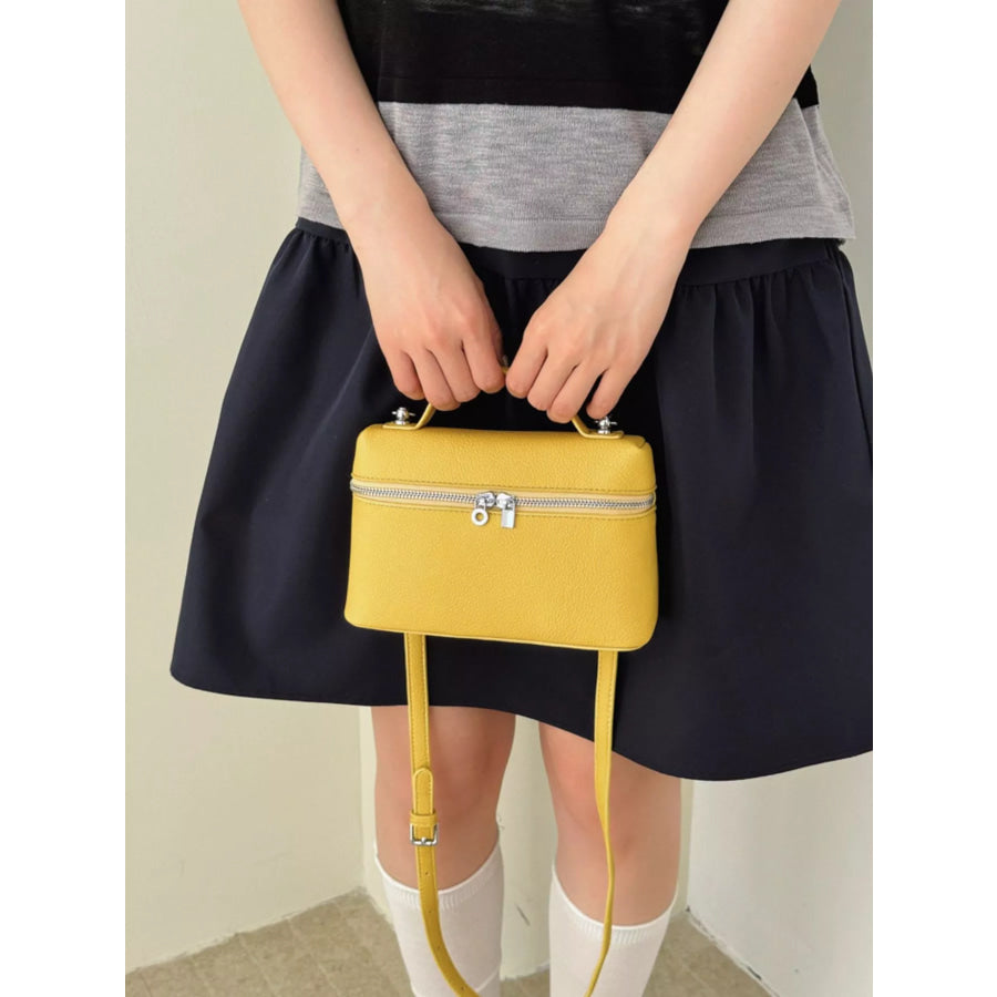 Textured Zipper Crossbody Bag Yellow / onesize Apparel and Accessories