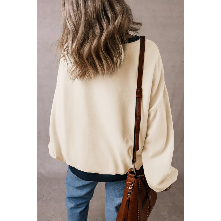 THANKFUL Round Neck Long Sleeve Sweatshirt Apparel and Accessories