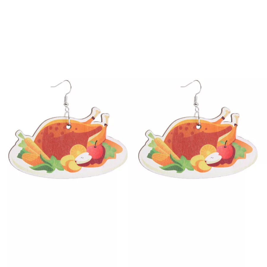 Thanksgiving Dangle Earrings Style D / onesize Apparel and Accessories