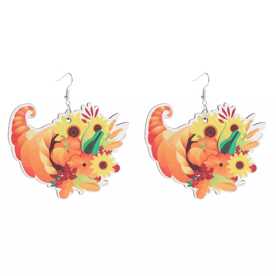 Thanksgiving Dangle Earrings Style F / onesize Apparel and Accessories