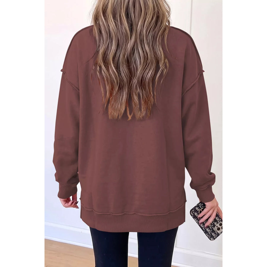Thanksgiving High Neck Slogan Graphic Pullover Sweatshirt Apparel and Accessories