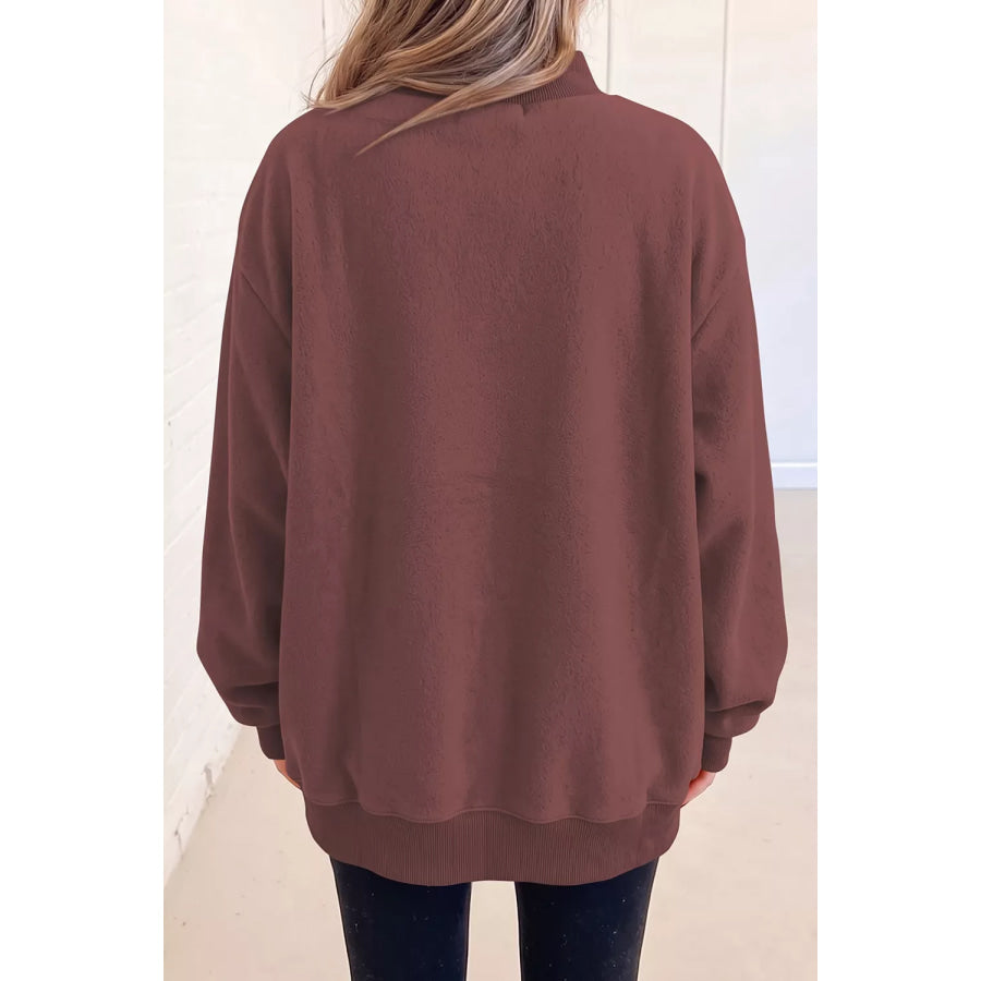 Thanksgiving High Neck Slogan Graphic Pullover Sweatshirt Apparel and Accessories