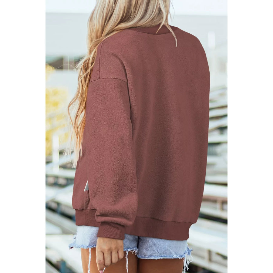 Thanksgiving High Neck Slogan Graphic Pullover Sweatshirt Apparel and Accessories