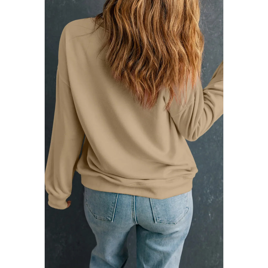 THANKSGIVING Round Neck Dropped Shoulder Sweatshirt Apparel and Accessories