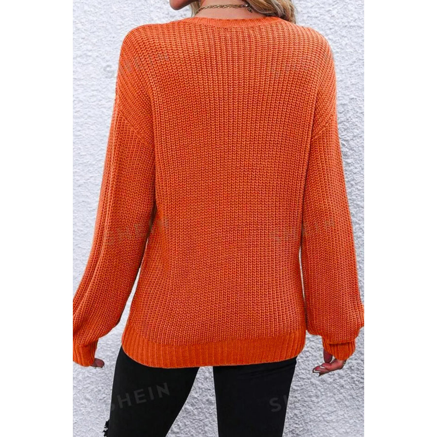 THANKSGIVING Round Neck Long Sleeve Sweater Apparel and Accessories