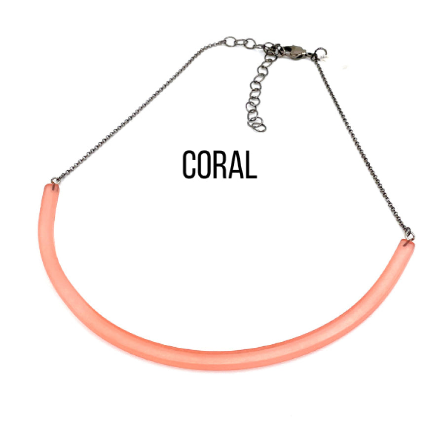 The Bar Necklace Coral Necklaces
