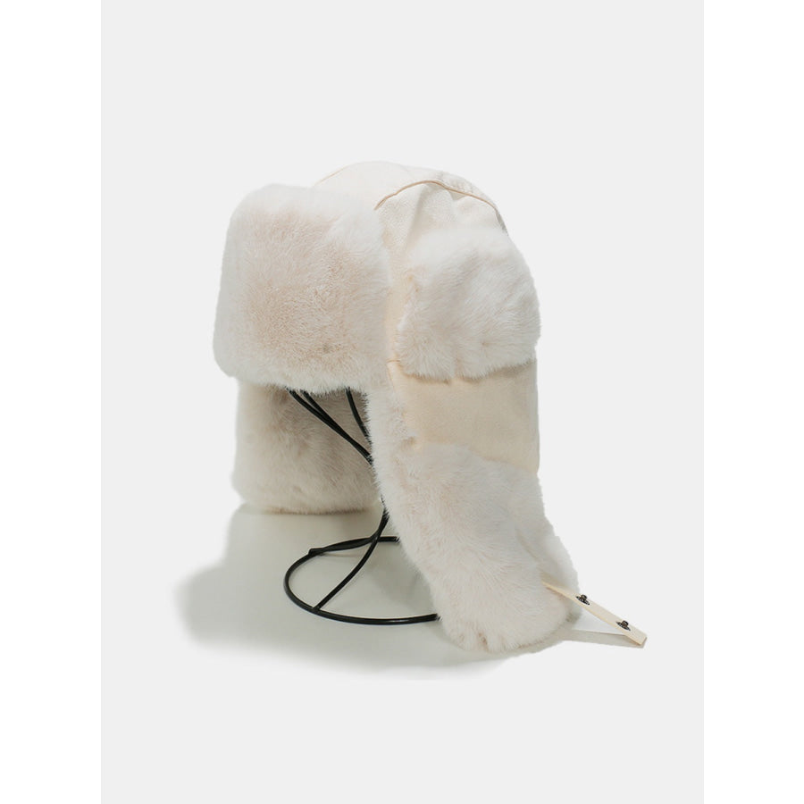 Thermal Fuzzy Earmuffs Winter Hat Ivory / One Size Apparel and Accessories