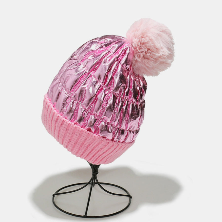 Thermal Knit Hat with Pompom Apparel and Accessories