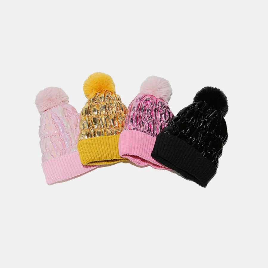 Thermal Knit Hat with Pompom Apparel and Accessories