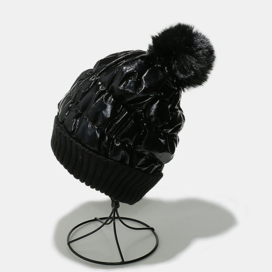 Thermal Knit Hat with Pompom Apparel and Accessories