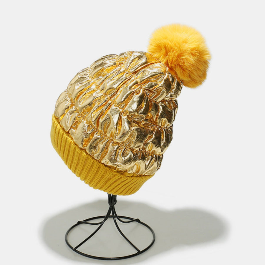 Thermal Knit Hat with Pompom Apparel and Accessories