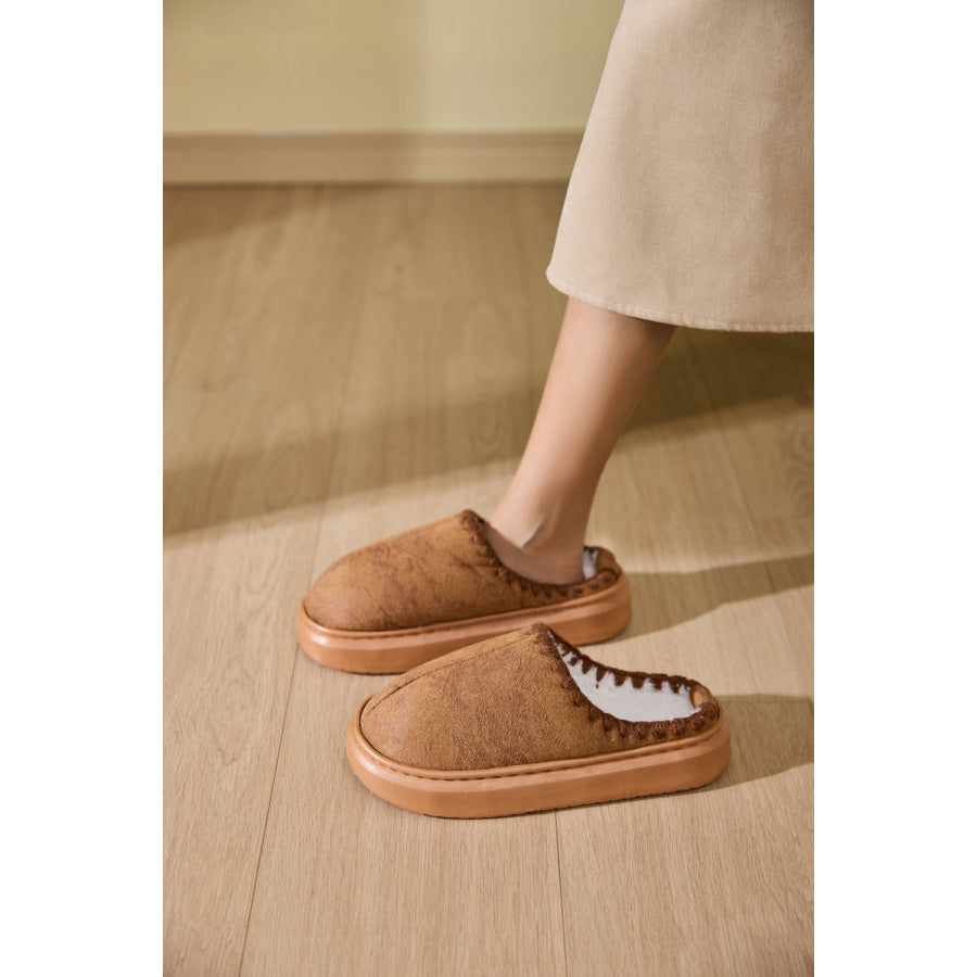 Thermal Round Toe Platform Slippers Apparel and Accessories