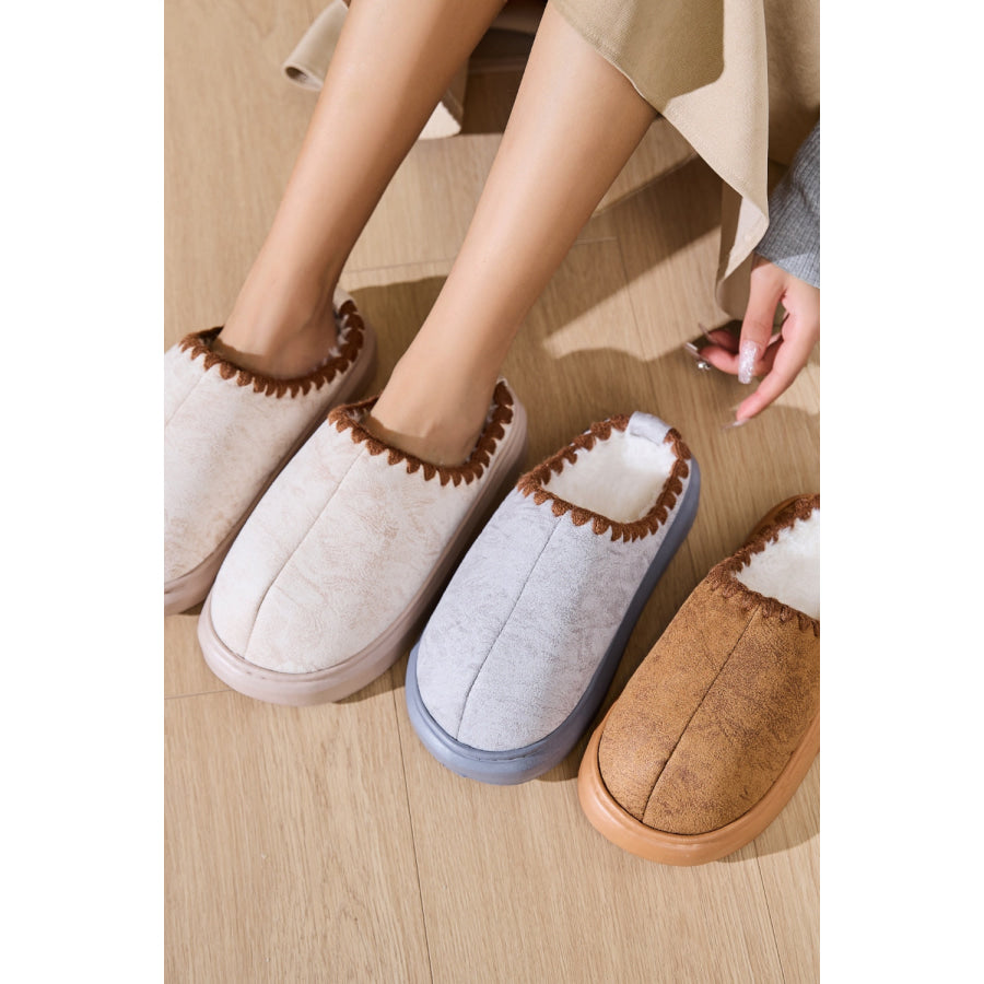 Thermal Round Toe Platform Slippers Apparel and Accessories