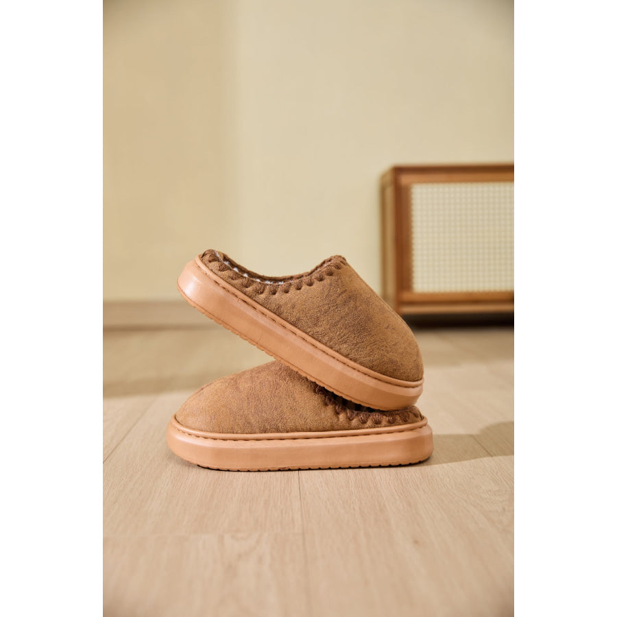 Thermal Round Toe Platform Slippers Apparel and Accessories