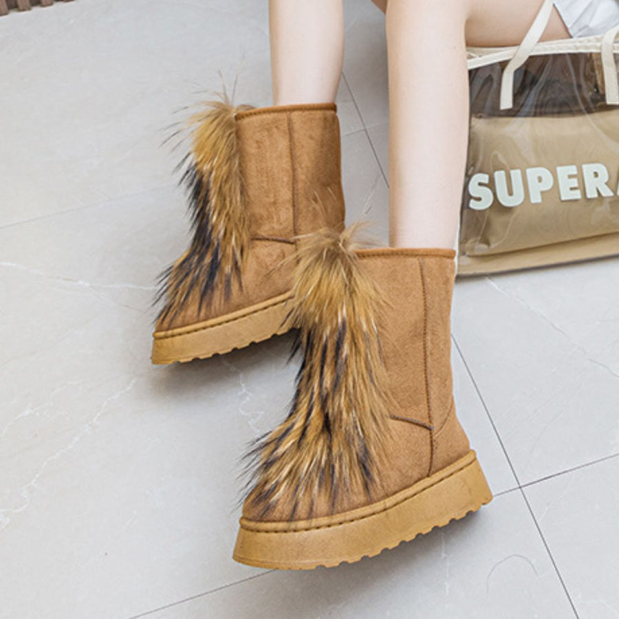 Thermal Suede Platform Boots Apparel and Accessories