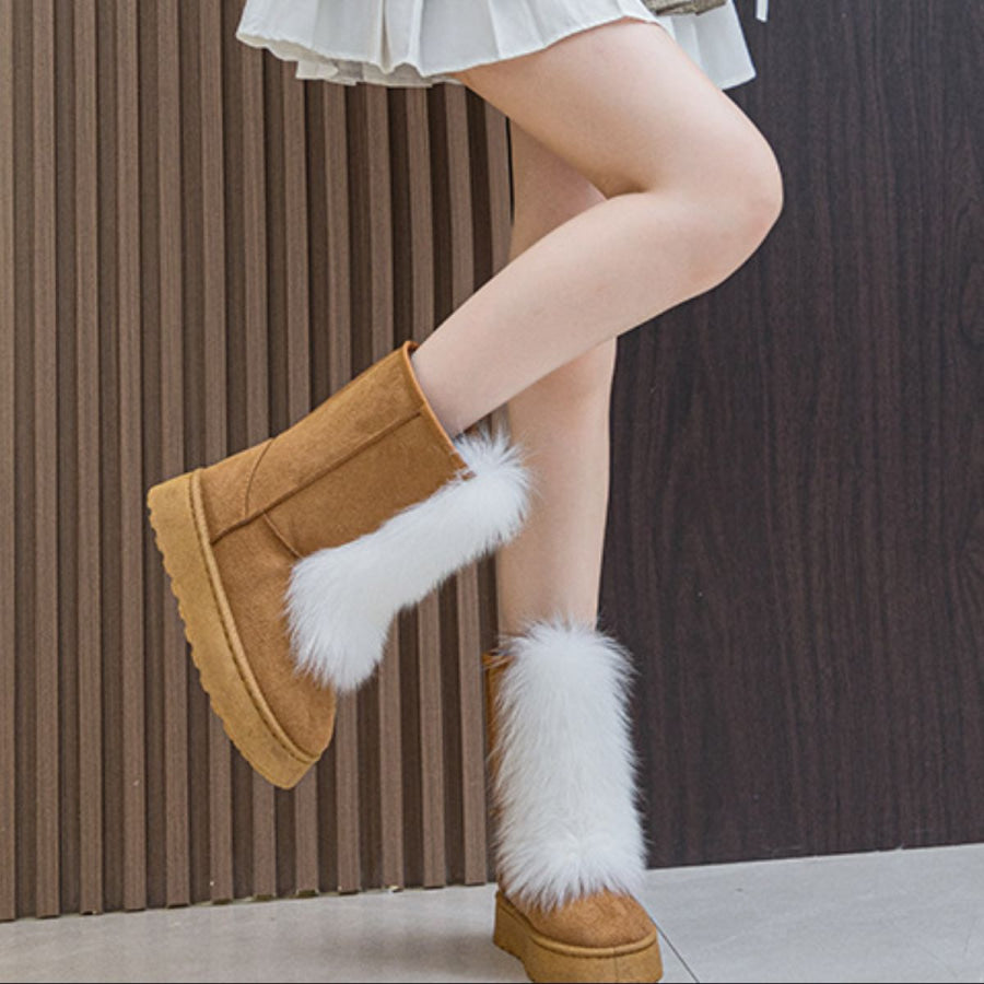 Thermal Suede Platform Boots Apparel and Accessories