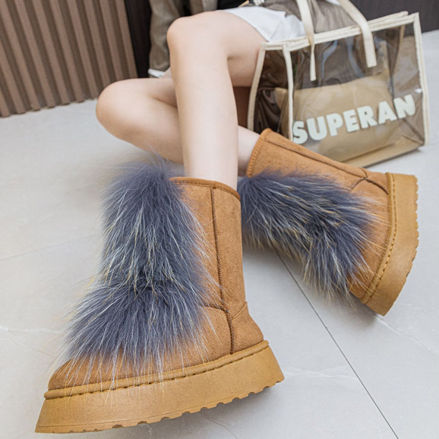 Thermal Suede Platform Boots Apparel and Accessories