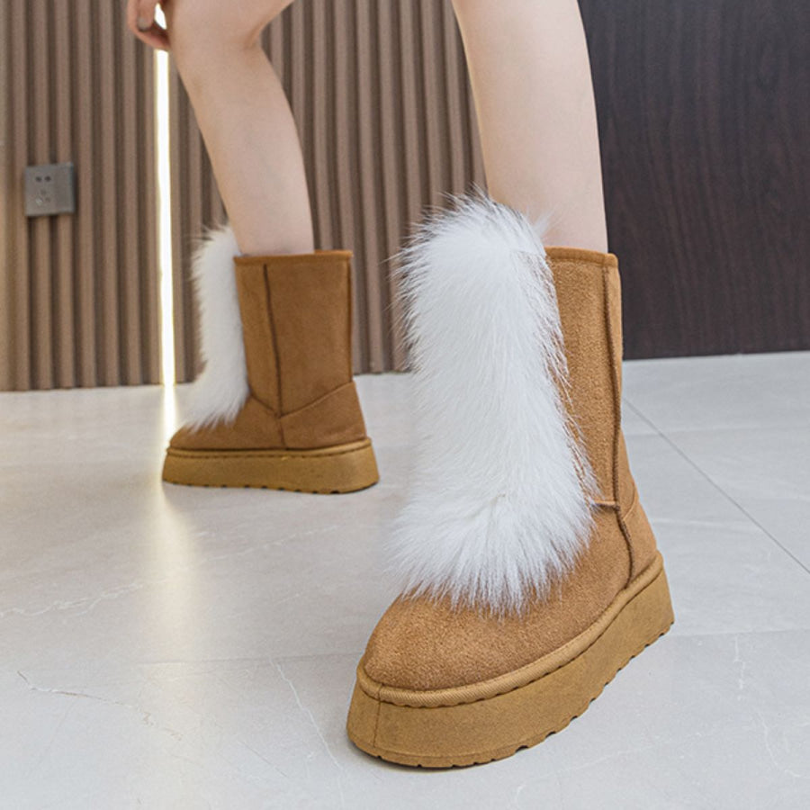 Thermal Suede Platform Boots Apparel and Accessories