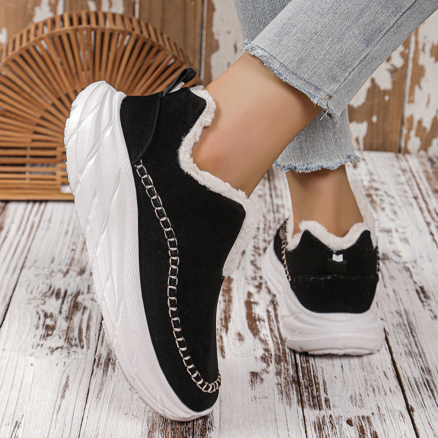 Thermal Suede Platform Slip-On Boots Apparel and Accessories