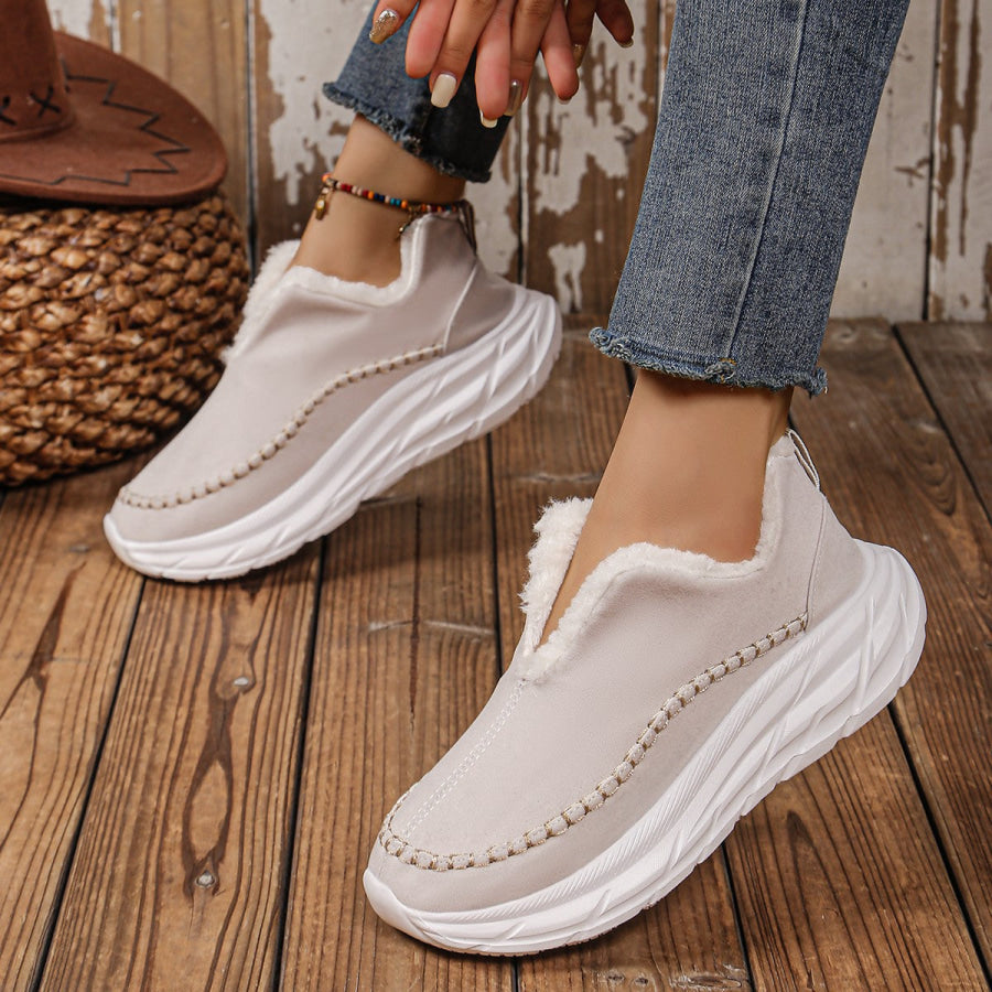 Thermal Suede Platform Slip-On Boots Apparel and Accessories