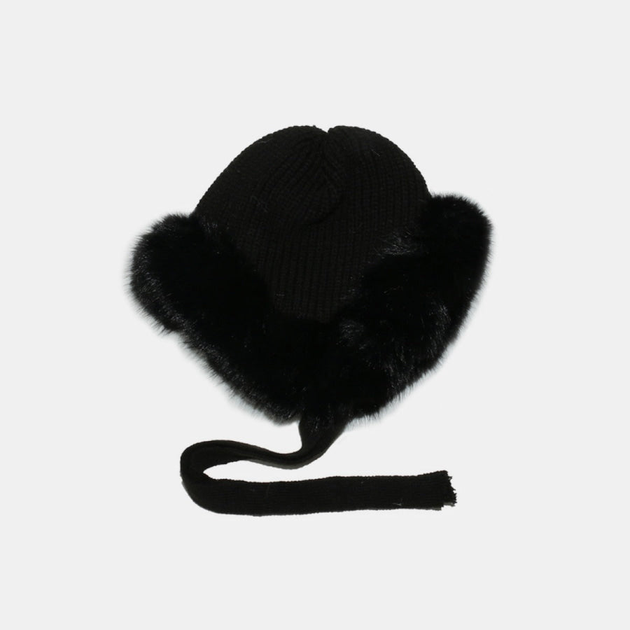 Thermal Tied Fuzzy Winter Hat Apparel and Accessories
