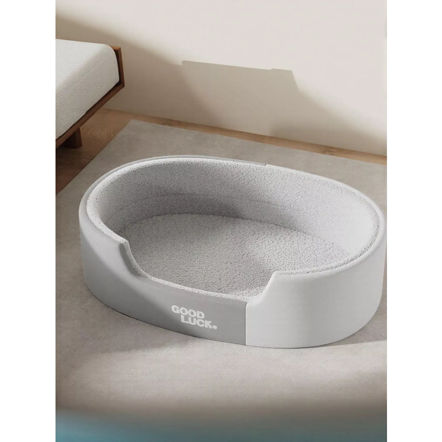 Thickened Oval Two-Tone Plush Pet Nest Blue Gray 1 / S Apparel and Accessories