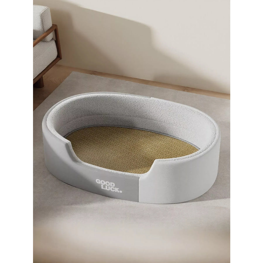 Thickened Oval Two-Tone Plush Pet Nest Blue Gray 2 / S Apparel and Accessories