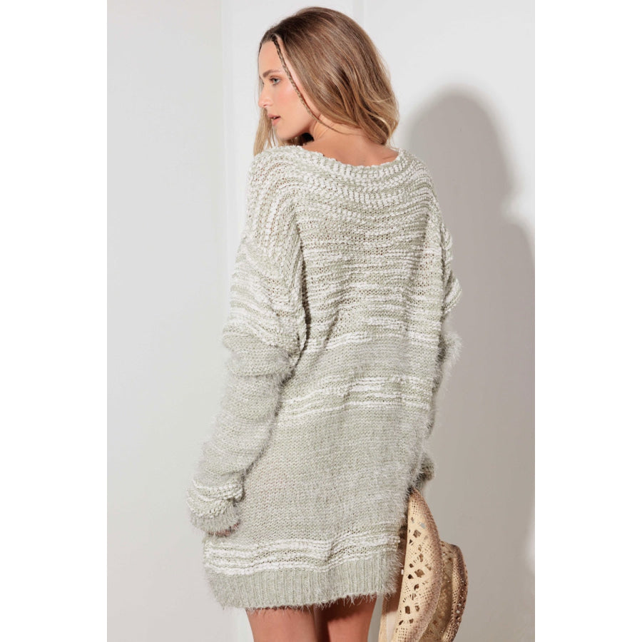 Thinkable Mixed-Stitch Front Tie Sweater Dress Apparel and Accessories