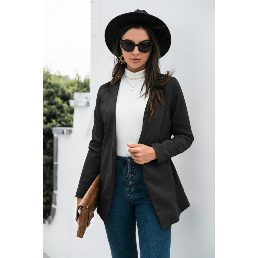 Three-Quarter Sleeve Blazer Black / S Apparel and Accessories