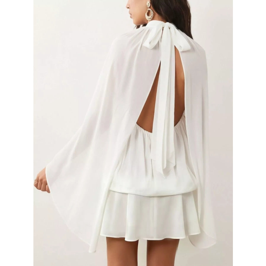 Tie Back Flare Sleeve Mini Dress Apparel and Accessories