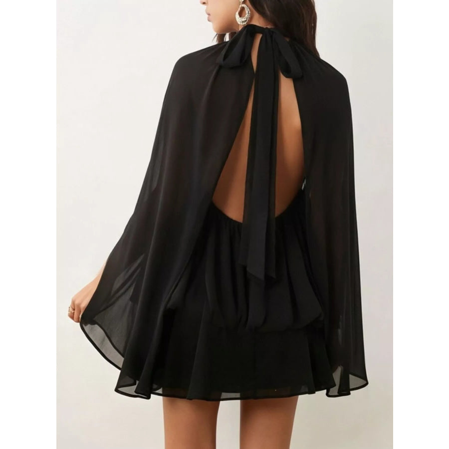 Tie Back Flare Sleeve Mini Dress Apparel and Accessories