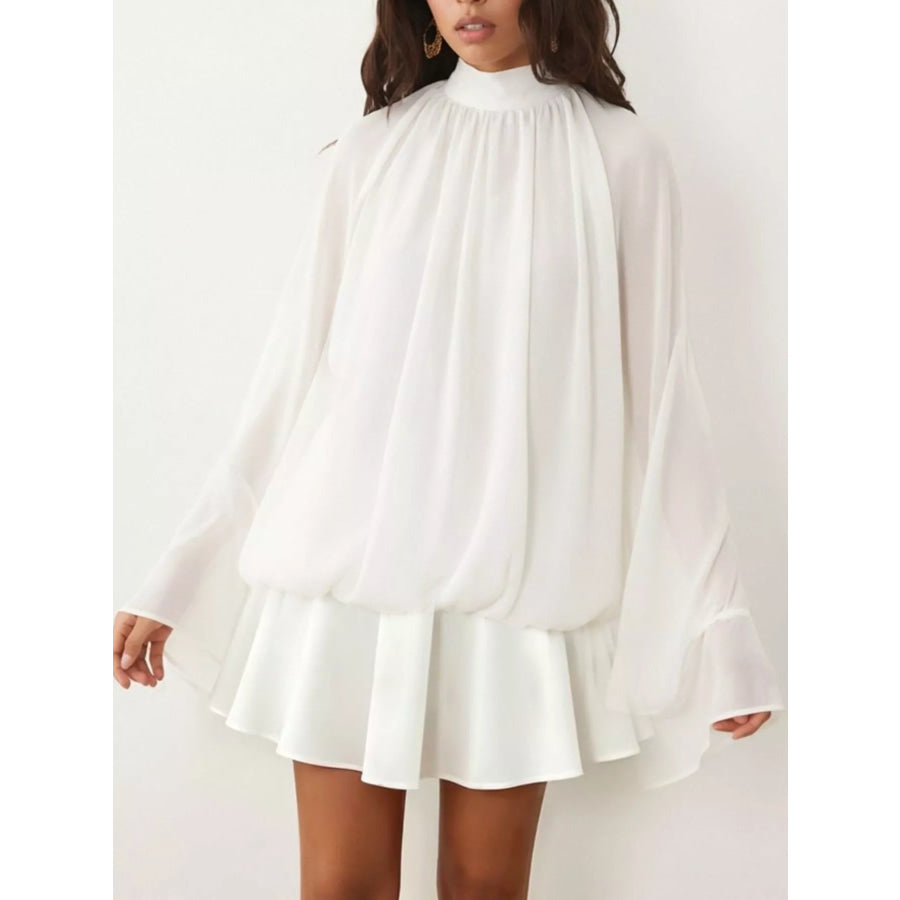 Tie Back Flare Sleeve Mini Dress Apparel and Accessories