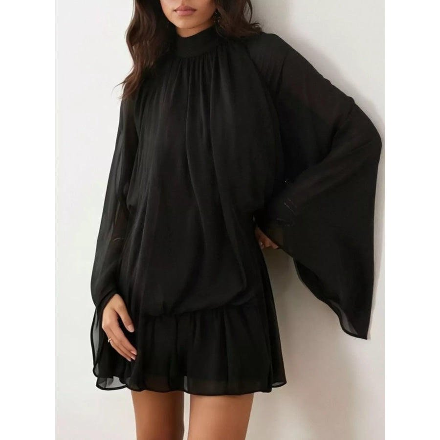 Tie Back Flare Sleeve Mini Dress Apparel and Accessories