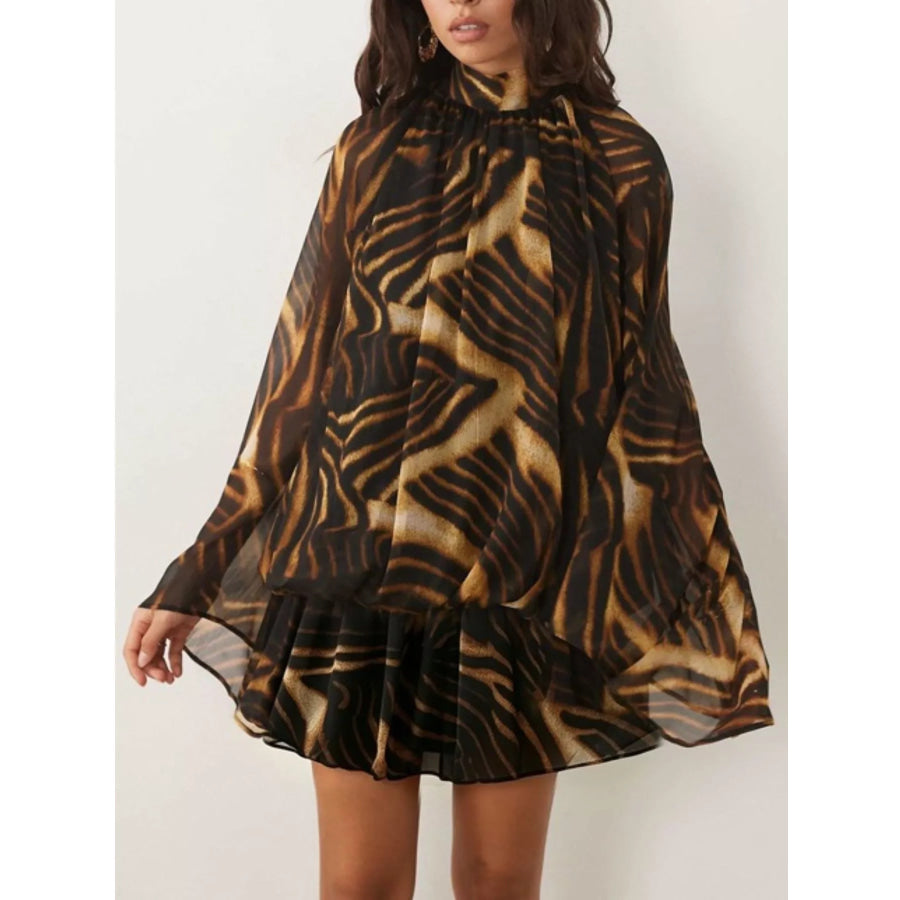 Tie Back Flare Sleeve Mini Dress Apparel and Accessories