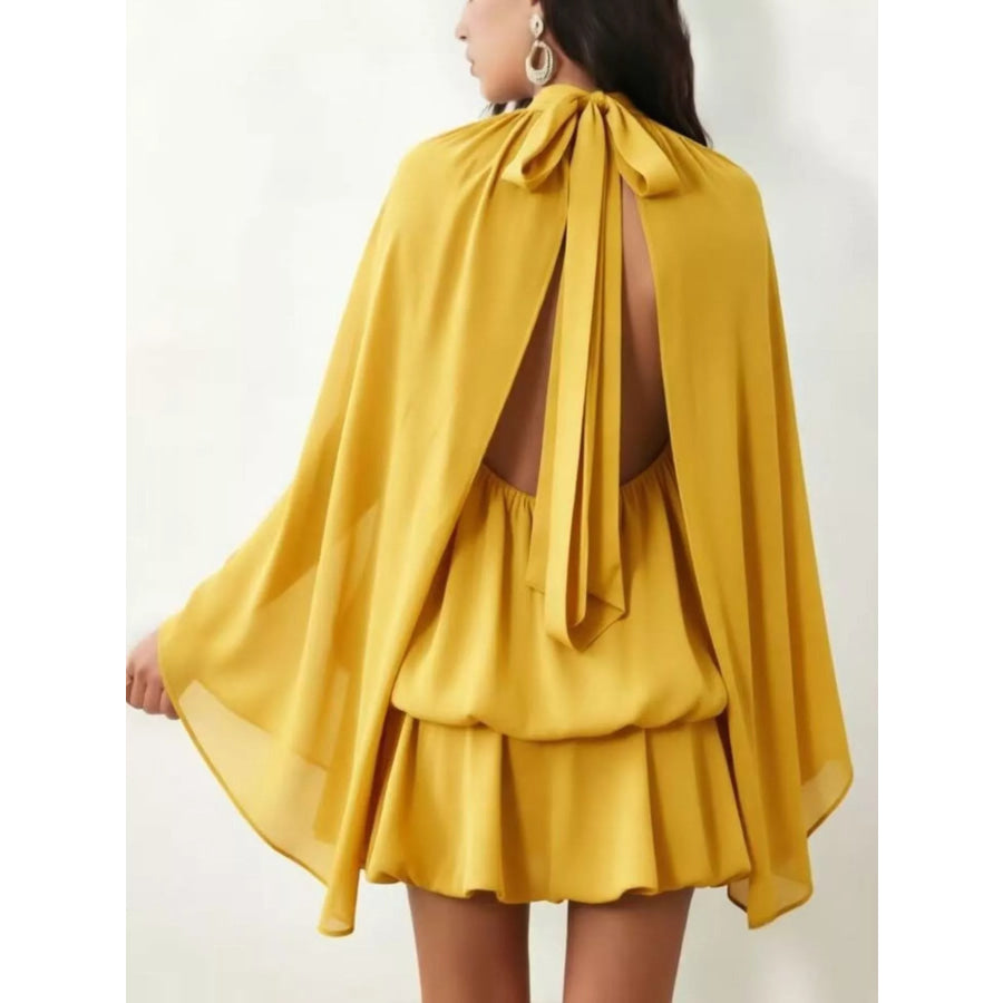 Tie Back Flare Sleeve Mini Dress Apparel and Accessories