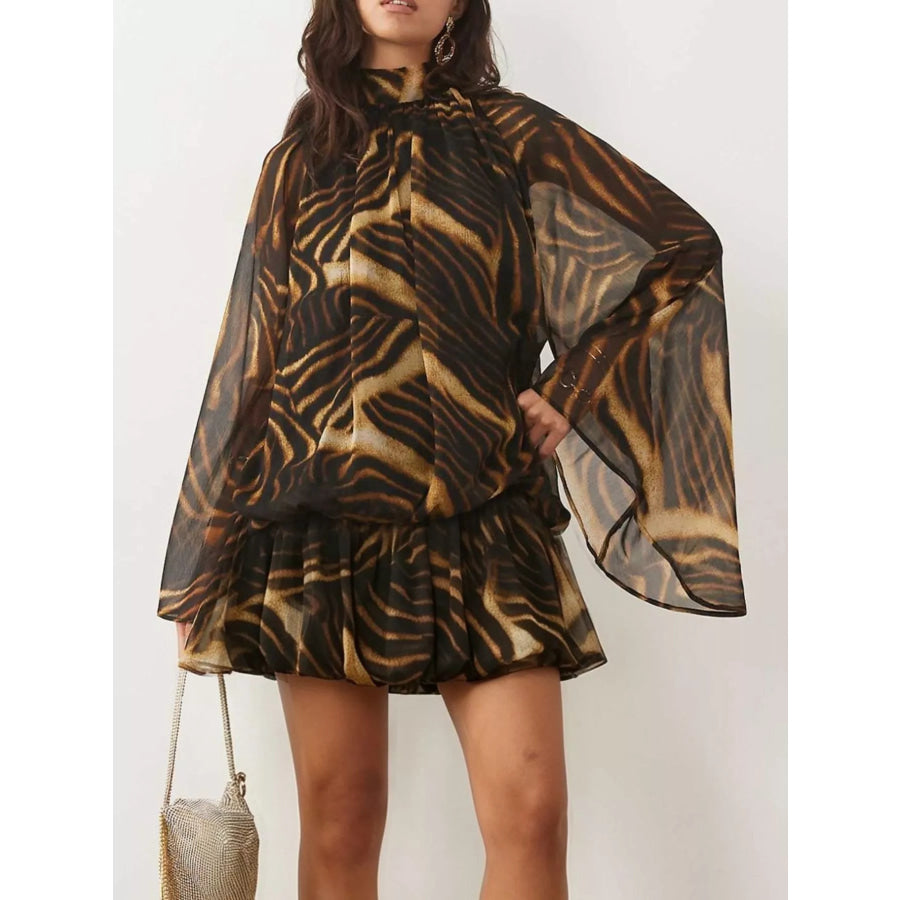 Tie Back Flare Sleeve Mini Dress Apparel and Accessories